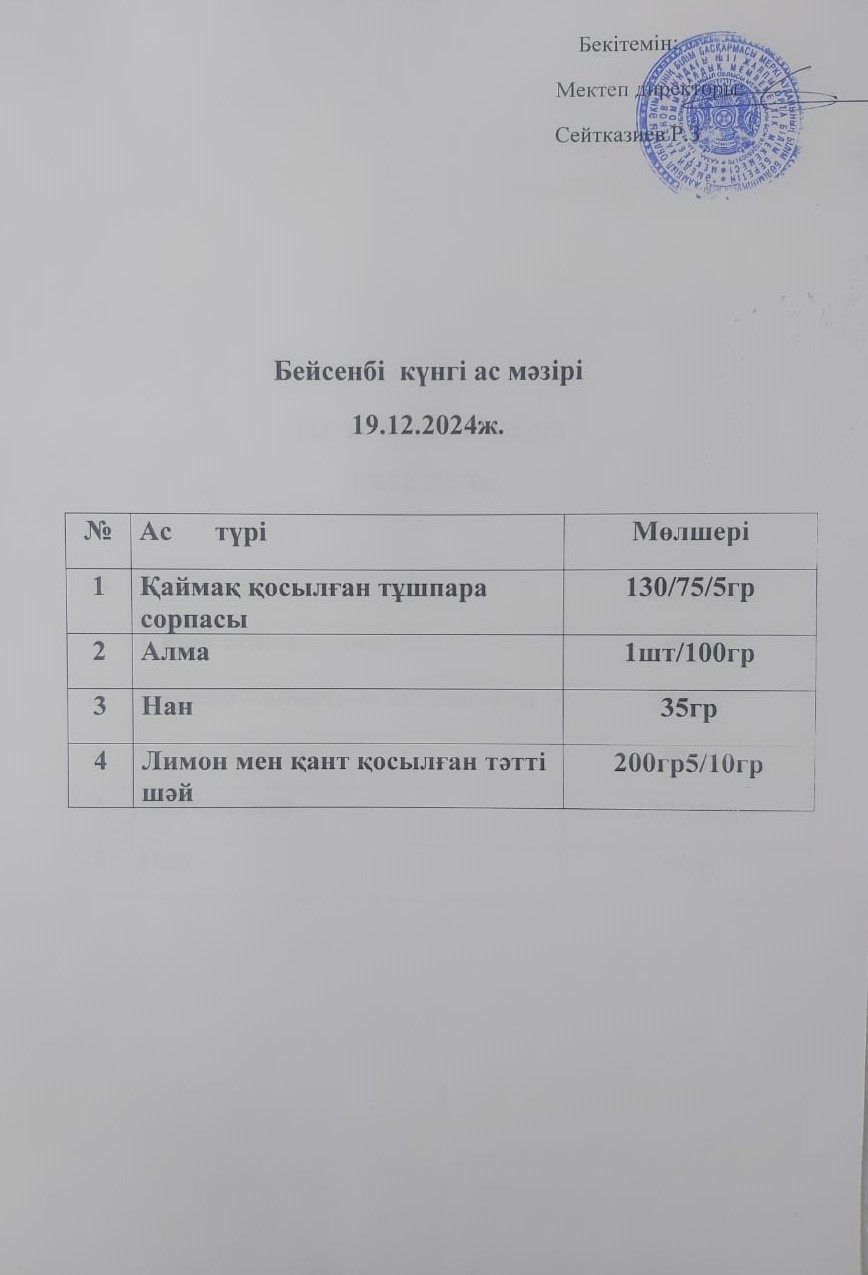 Ас мәзірі