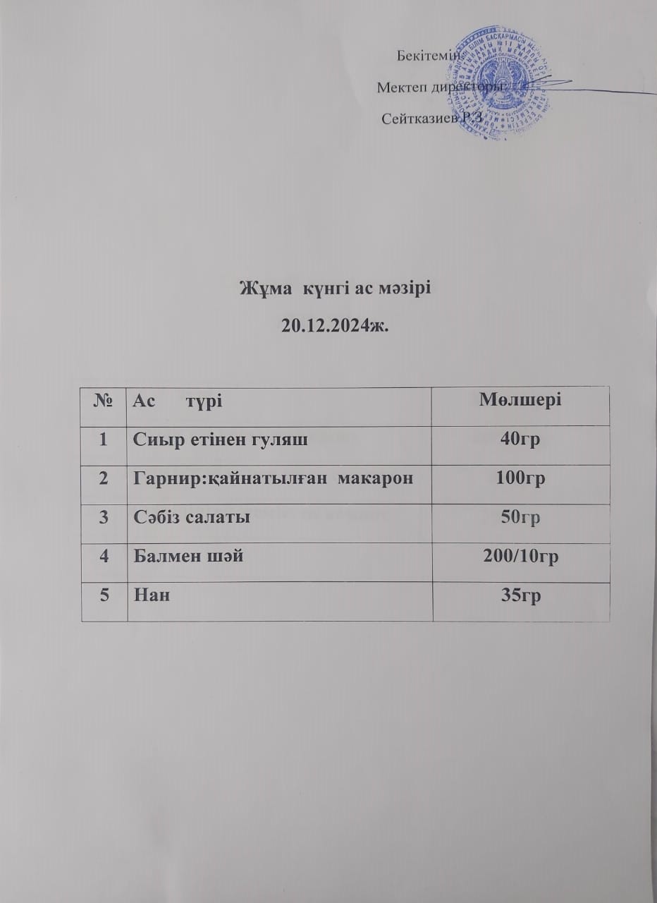 Ас мәзірі