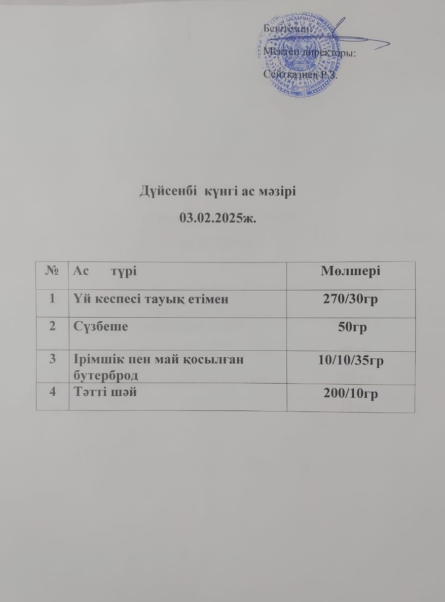 Ас мәзірі