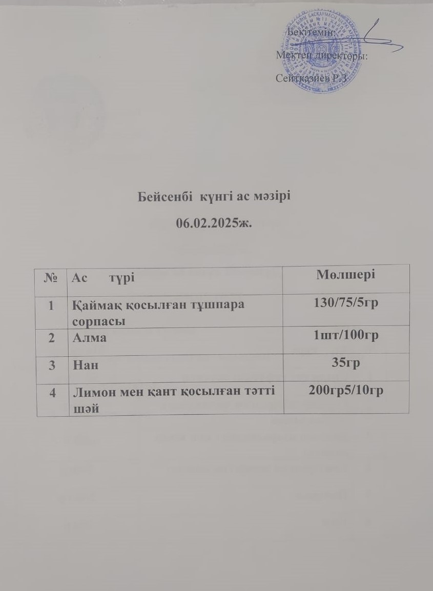 Ас мәзірі