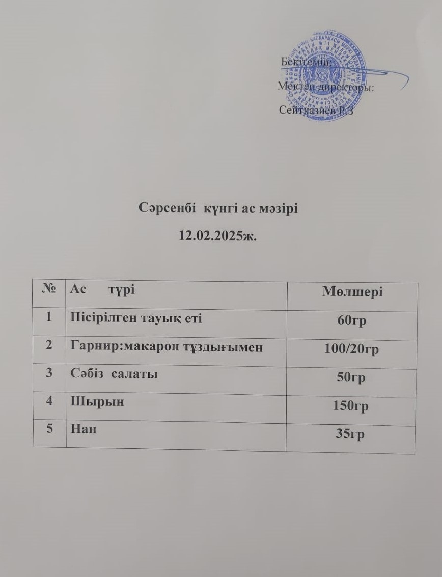 Ас мәзірі