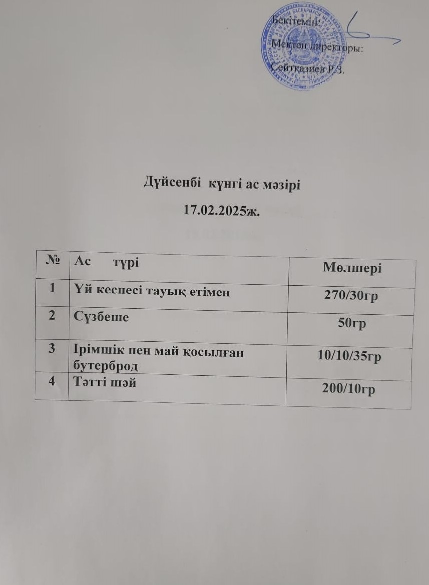 Ас мәзірі