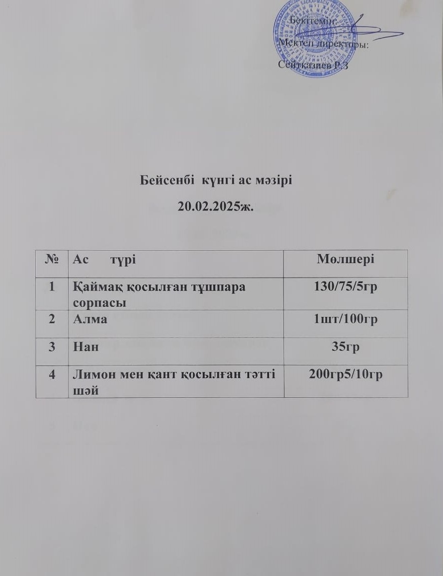 Ас мәзірі