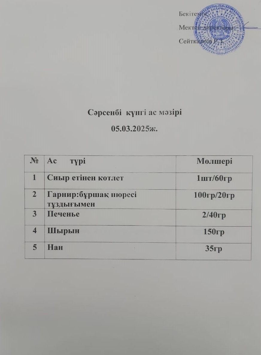 Ас мәзірі