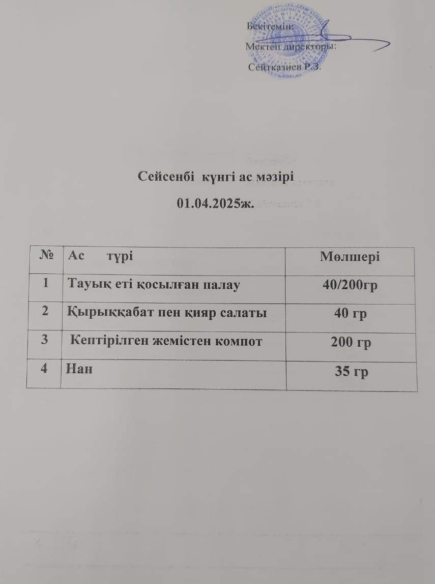 Ас мәзірі
