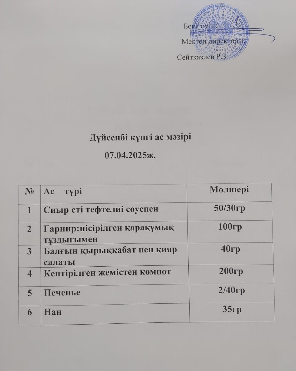 Ас мәзірі