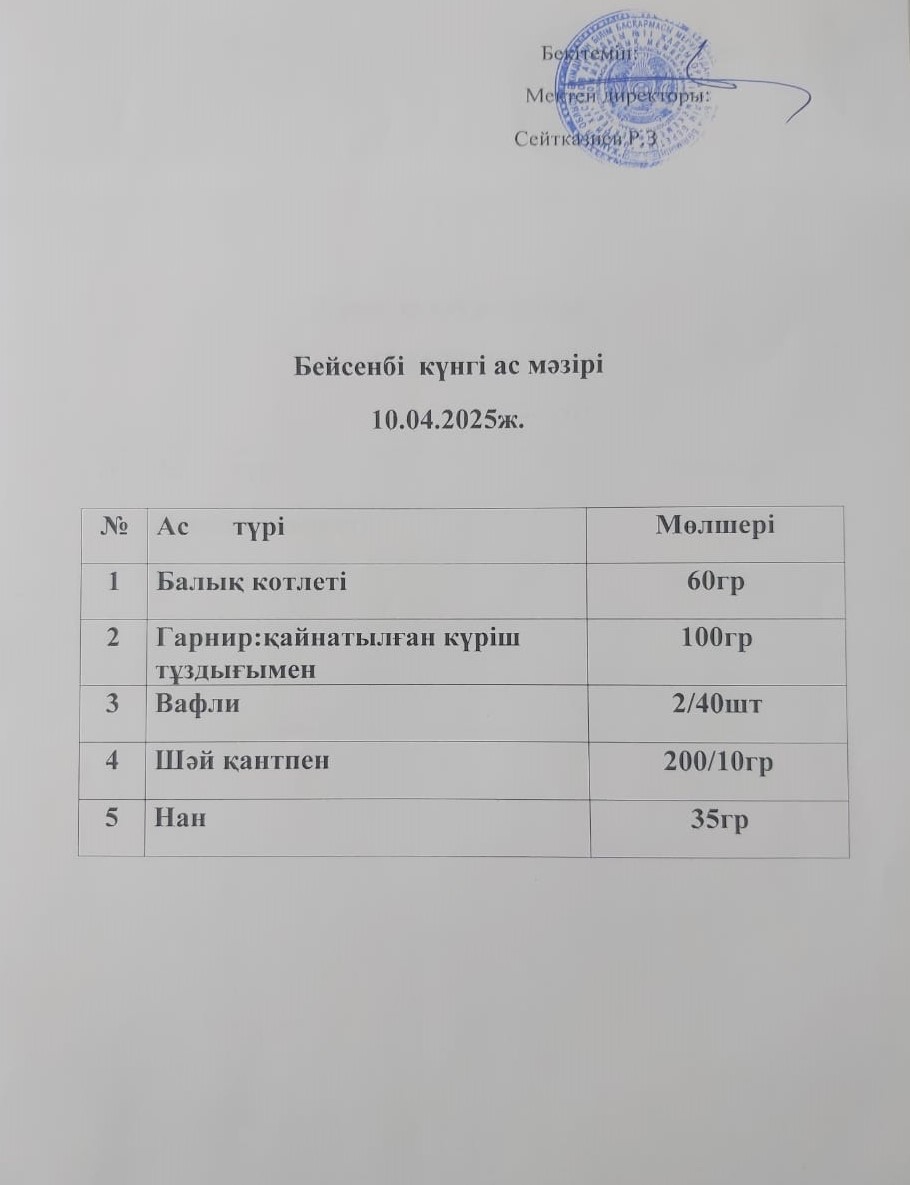 Ас мәзірі