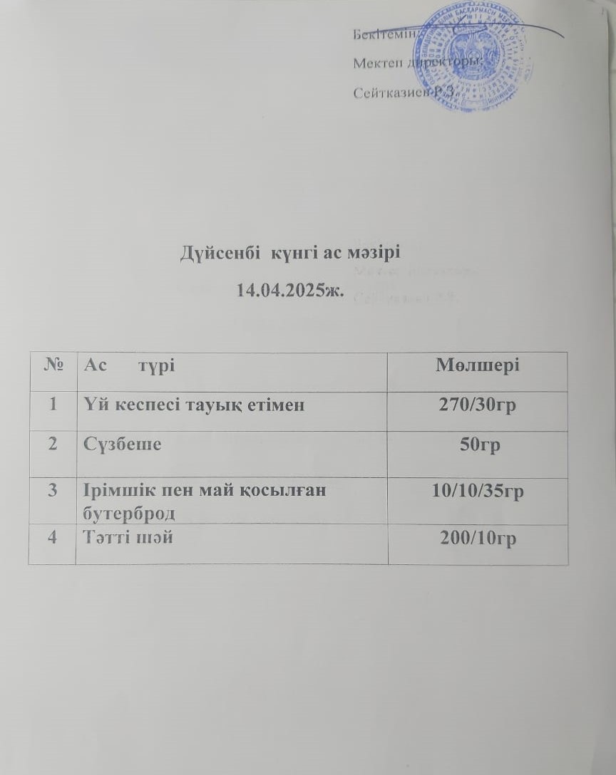 Ас мәзірі
