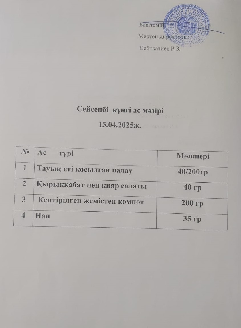 Ас мәзірі