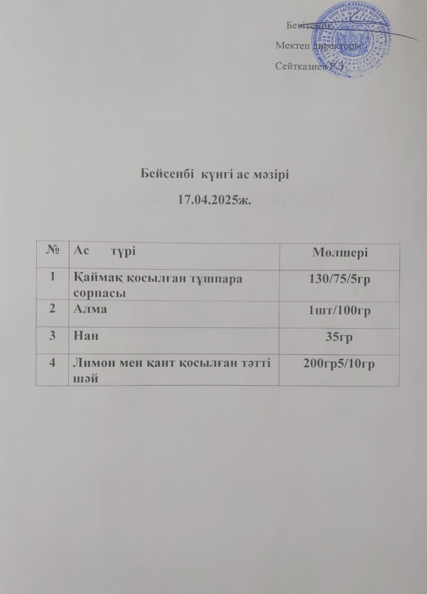 Ас мәзірі