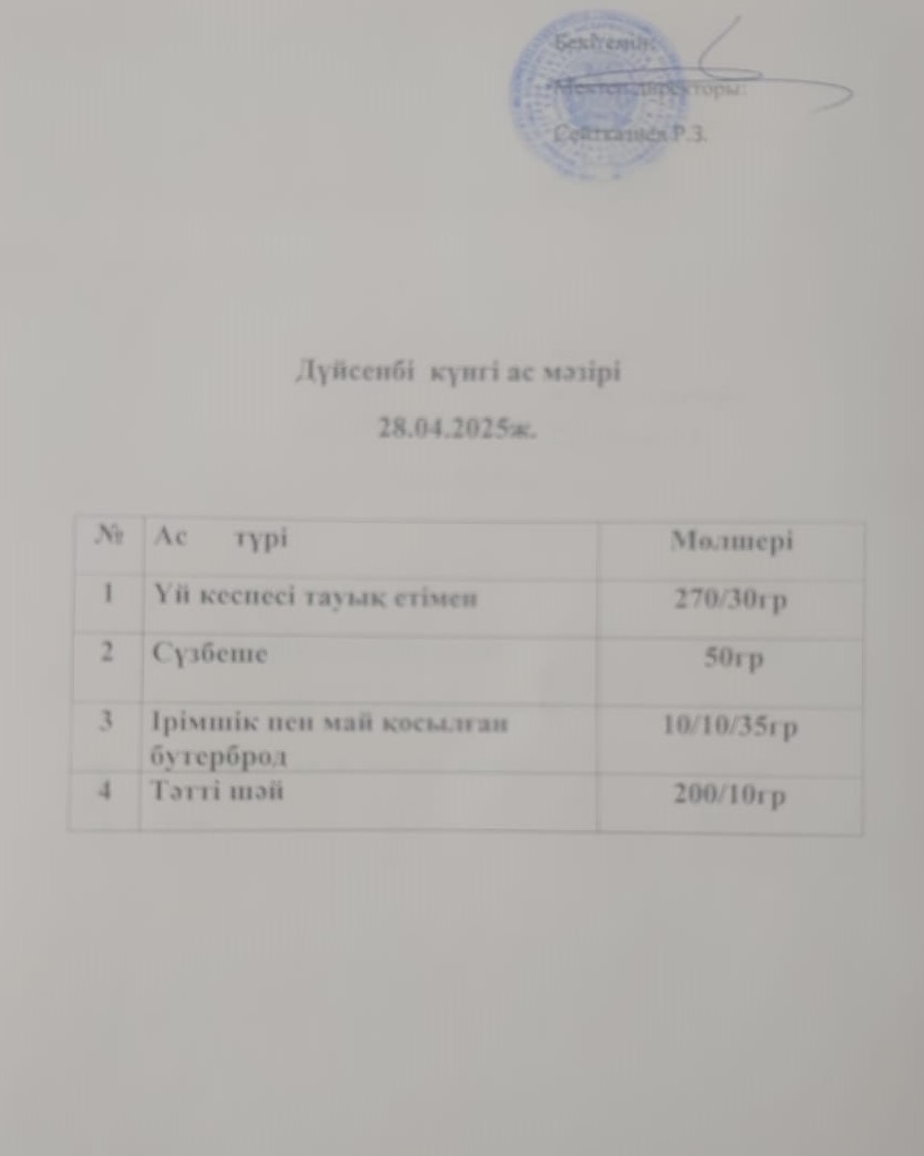 Ас мәзірі