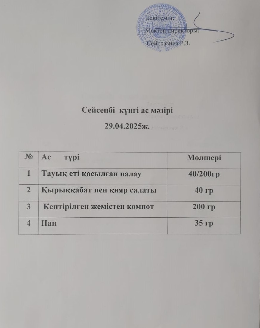 Ас мәзірі