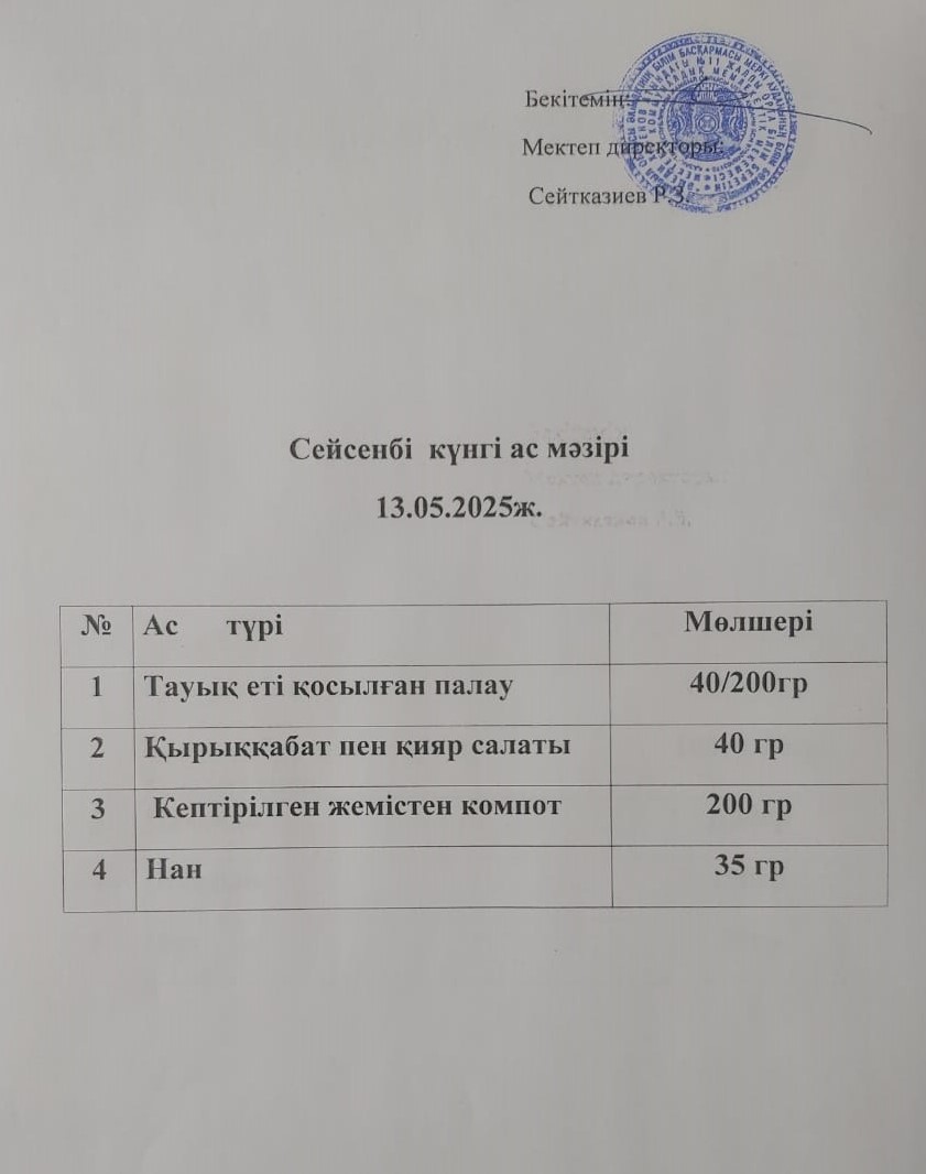 Ас мәзірі
