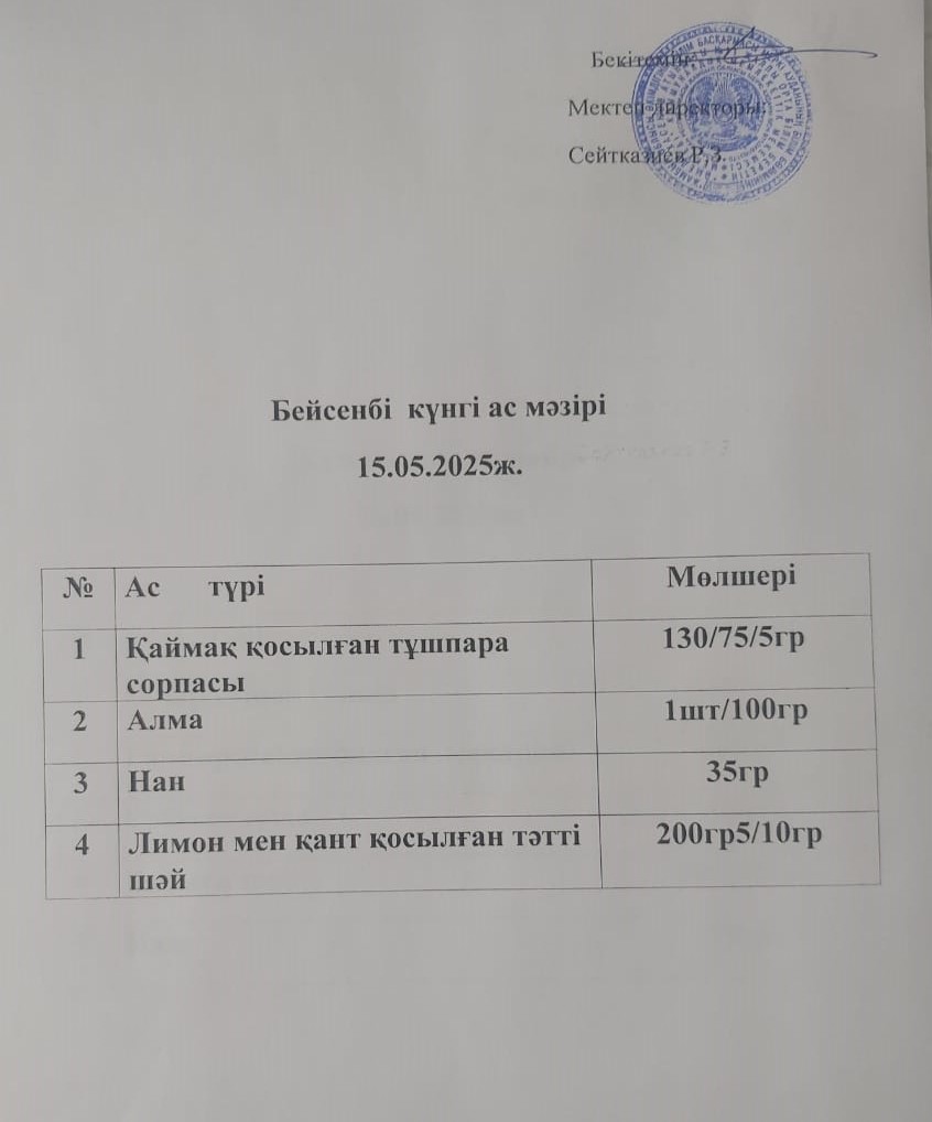 Ас мәзірі